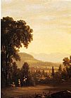 Sanford Robinson Gifford Canvas Paintings - Landscape with Village in the Distance